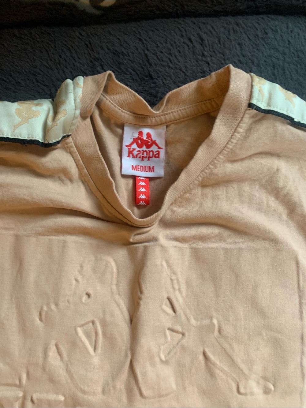 Kappa Beige Embossed Logo Short Sleeve Tee